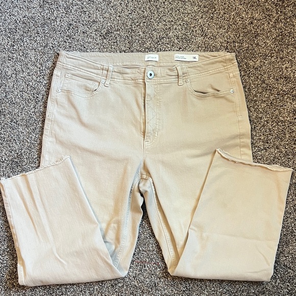 Lot 3 pairs J. Jill Denim High Rise Straight Leg Crop Jeans White Pink Tan 14 - Picture 8 of 11